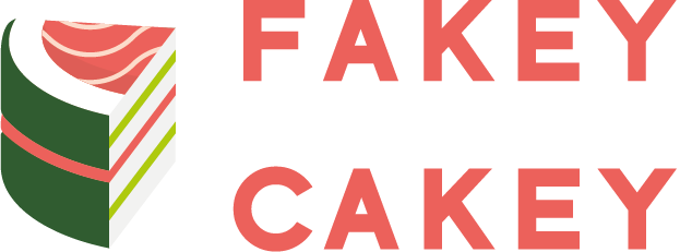 header logo white fakey cakey